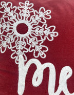 "Merry & Bright" Holiday Embroidered Throw Pillow 18x18''