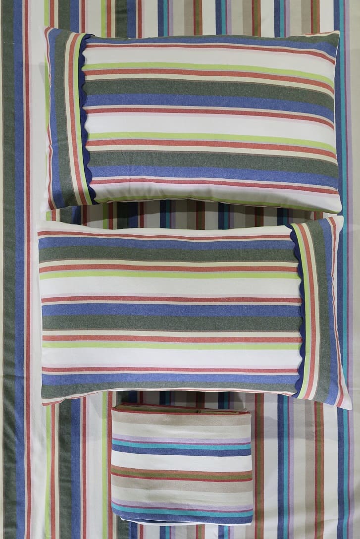 Palette Yarn-Dyed Striped Cotton Flat Bed Sheet Set