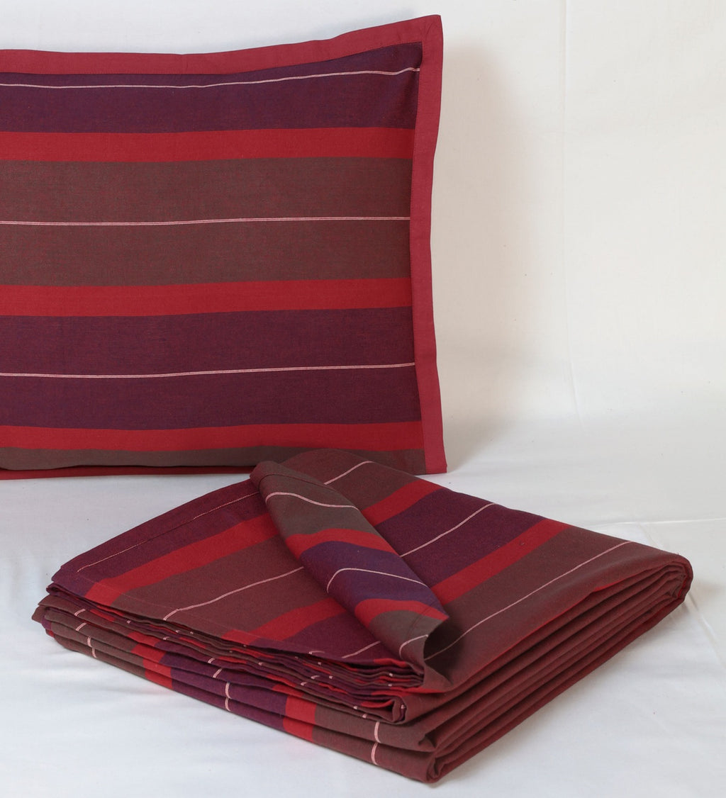 Premium Woven Dobby Striped Bed Sheet Set