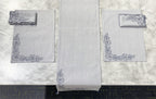 EcruE Luxury Embroidered Cotton Linen Table Linen Set