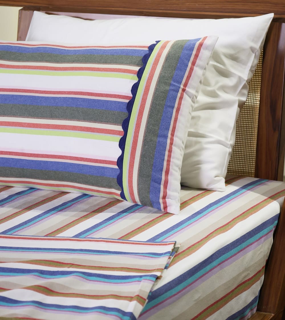 Palette Yarn-Dyed Striped Cotton Flat Bed Sheet Set