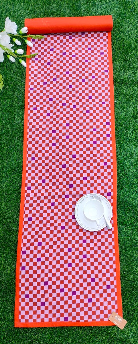 Geometric Mosaic Twill Printed Table Runner