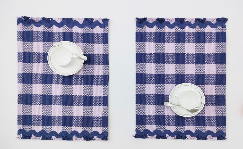 Woven Rib Check Placemat Set Pack Of 2Pieces