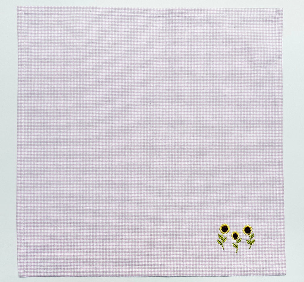 Charming  Embroidered Sunflower Napkin Set Pack Of 4 Pieces
