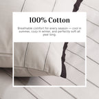 EcruE Luxury Woven Pleated Stripe Cotton  Bed Cover