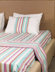 Premium Yarn-Dyed Woven Stripe Bed Sheet Set Size 102x102