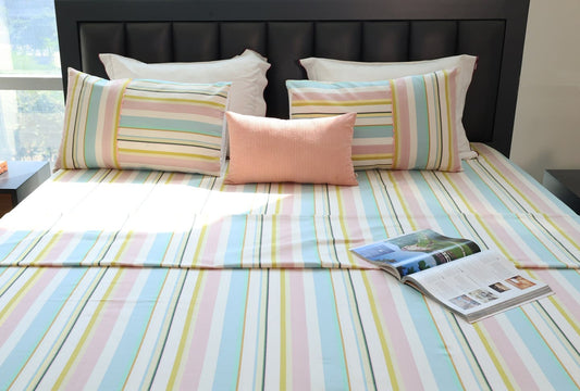 Yarn Dyed Woven striped bed sheet Set Size 102x102''