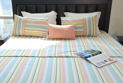 Yarn Dyed Woven striped bed sheet Set Size 102x102''