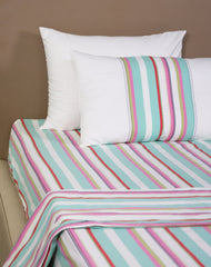 Premium Yarn-Dyed Woven Stripe Bed Sheet Set Size 102x102