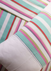 Premium Yarn-Dyed Woven Stripe Bed Sheet Set Size 102x102