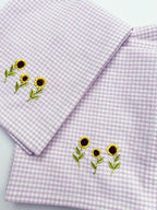 Charming  Embroidered Sunflower Napkin Set Pack Of 4 Pieces