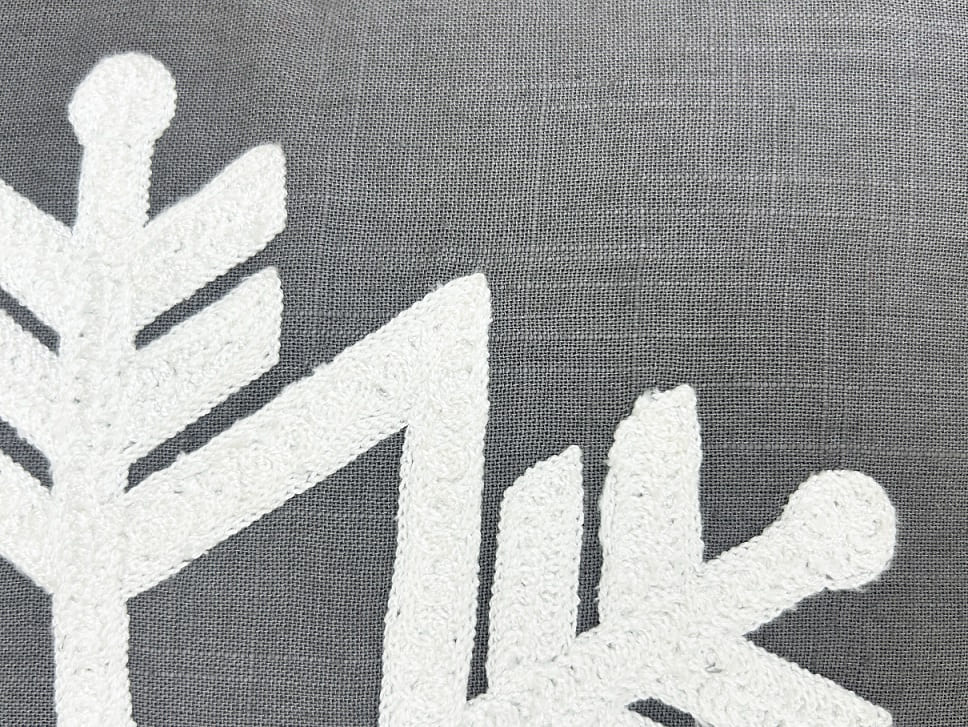 Embroidered Snowflake Decorative Throw Pillow