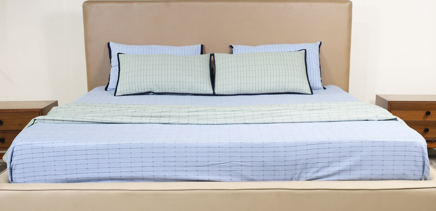 EcruE Luxury Cotton Ribbed Bed Cover