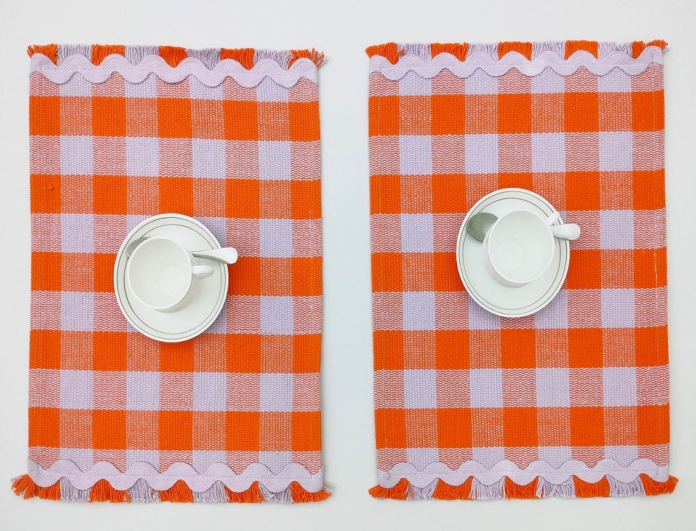 Woven Rib Check Placemat Set Pack Of 2Pieces