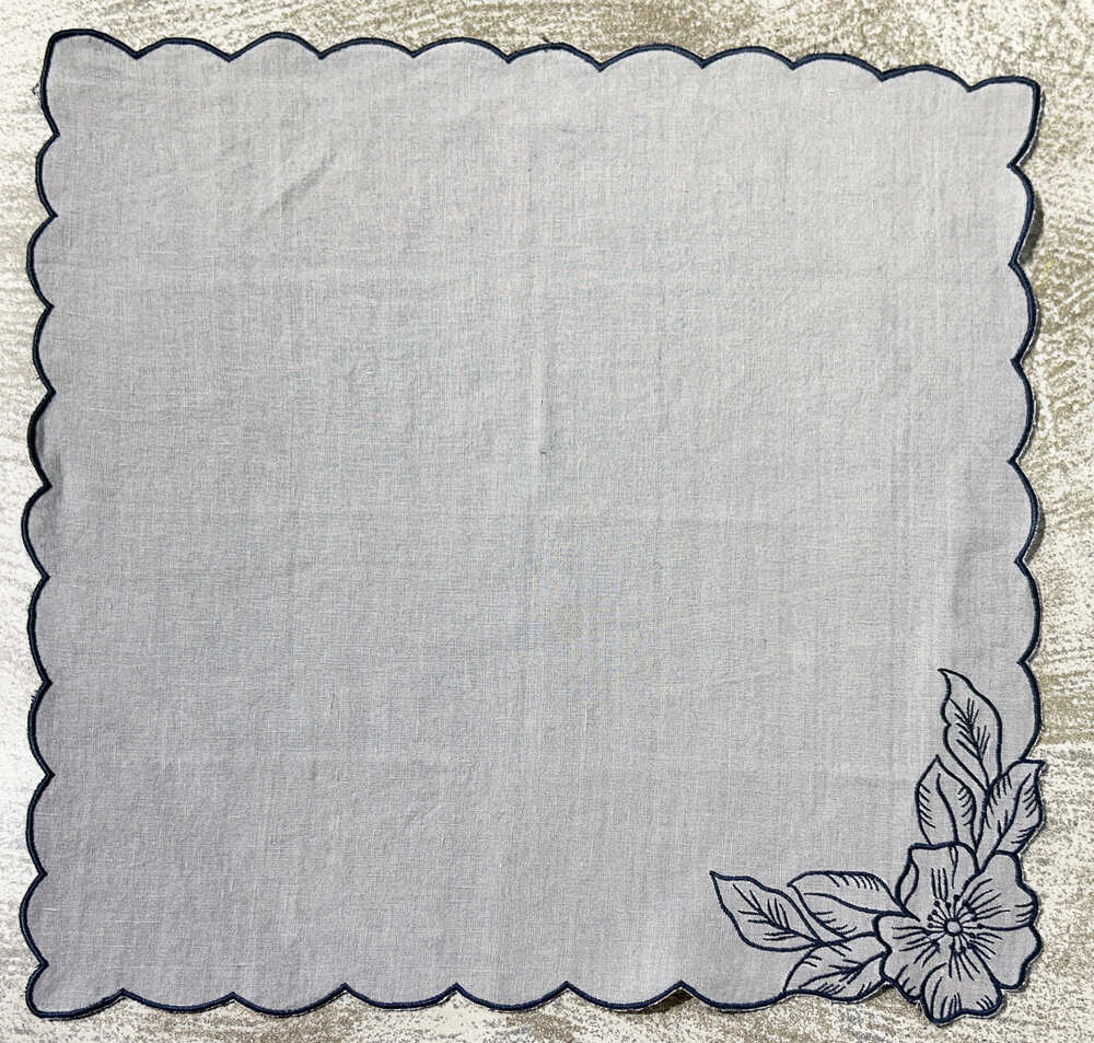 EcruE Luxury Embroidered Cotton Linen Table Linen Set