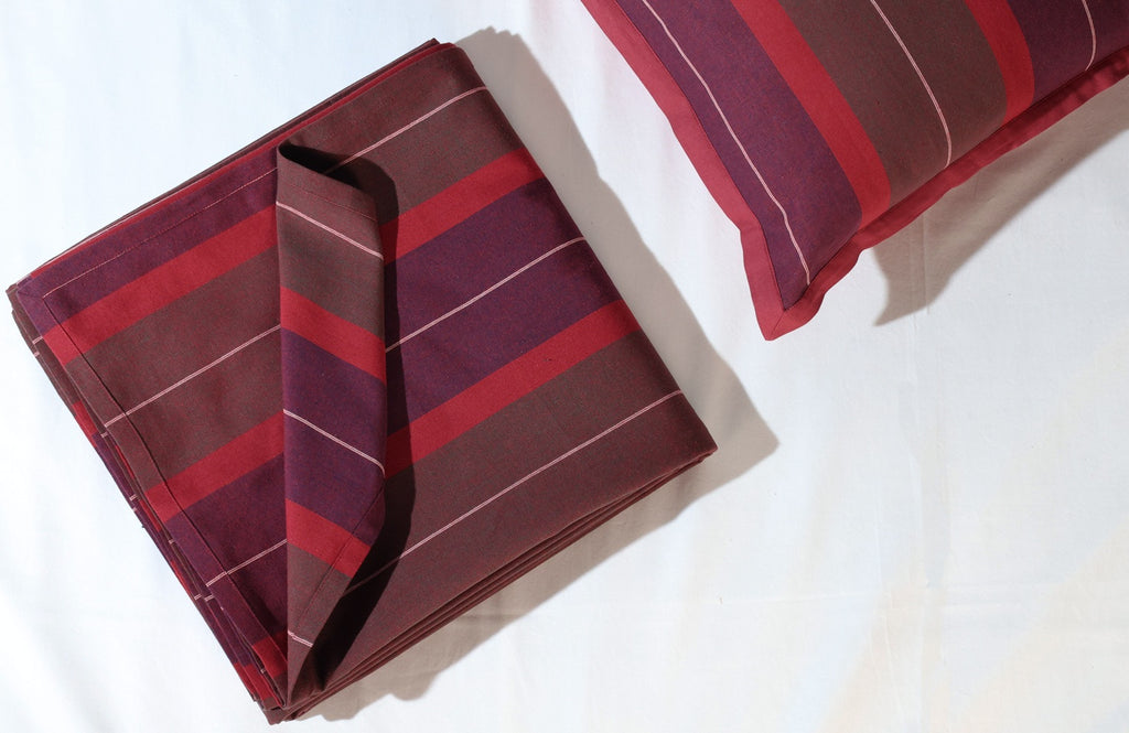 Premium Woven Dobby Striped Bed Sheet Set