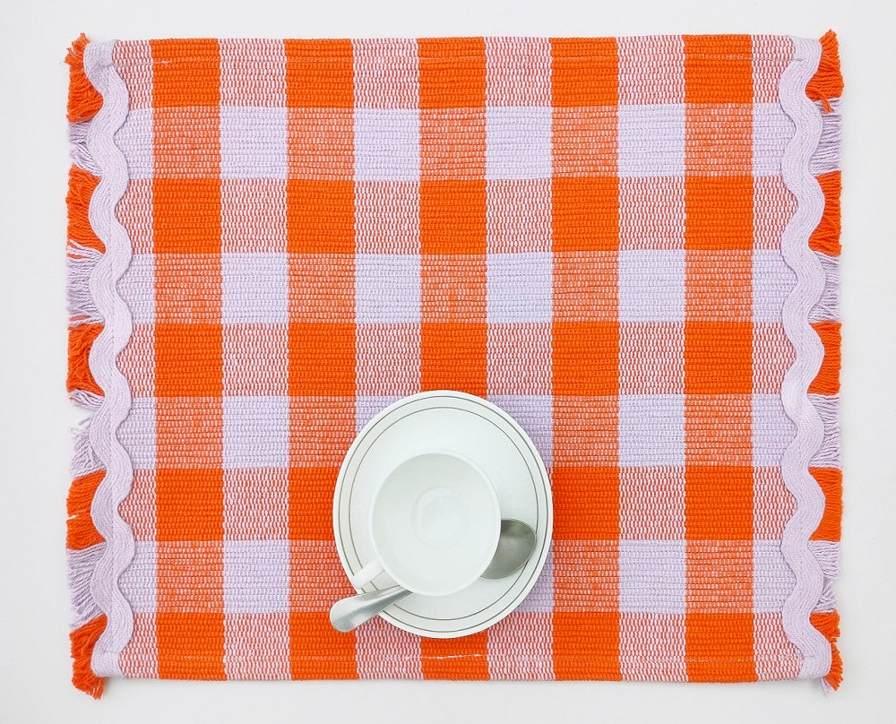 Woven Rib Check Placemat Set Pack Of 2Pieces