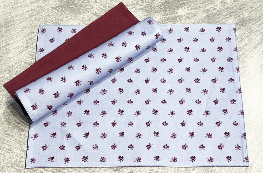 Reversible Printed Cotton Twill Placemat Set