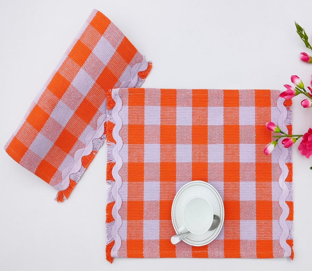 Woven Rib Check Placemat Set Pack Of 2Pieces
