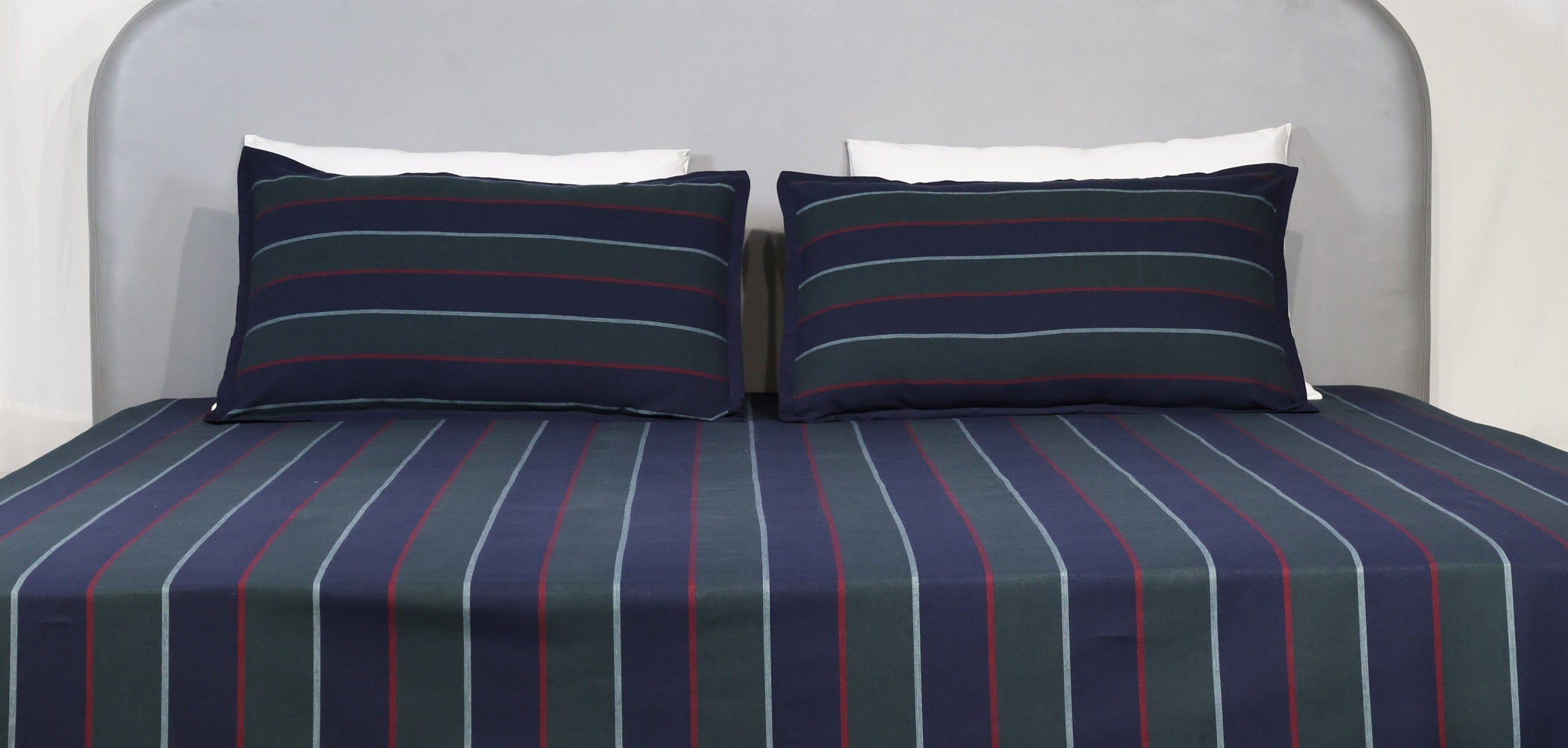 Designer Woven Dobby Stripe Bed Sheet Set