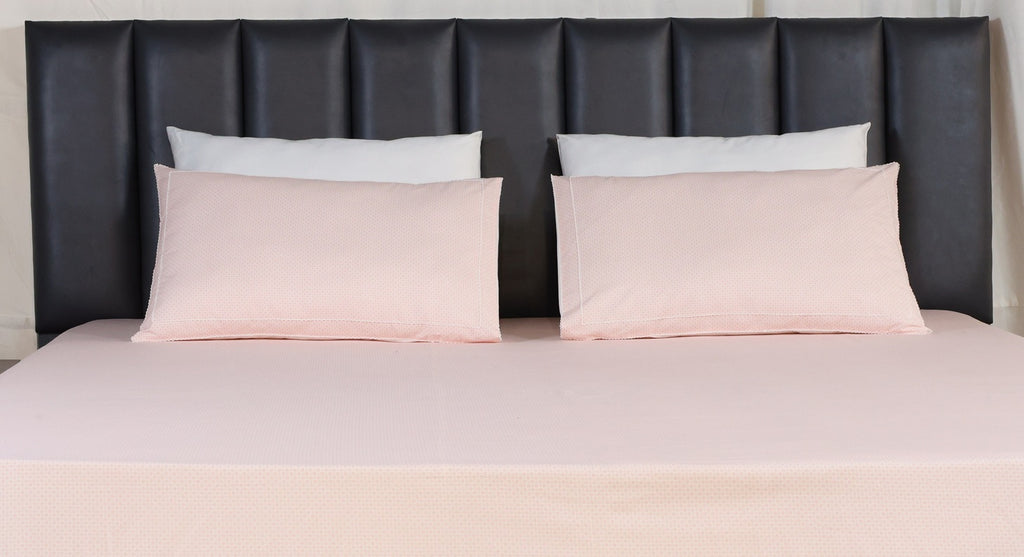 Luxury Blush Petal 200TC Cotton Printed Bed Sheet Set