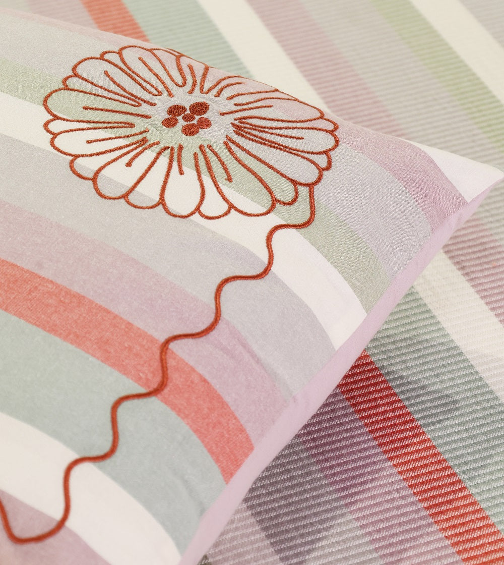 EcruE Luxury Premium Woven Stripe Bed Sheet Set Size 102x104'' | Elegant Home Décor Accent