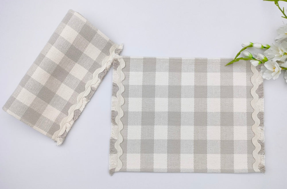 Woven Rib Check Placemat Set Pack Of 2Pieces