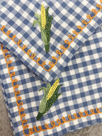 Luxury Woven Cotton Check Embroidered Napkin Set Pack Of 4Pieces