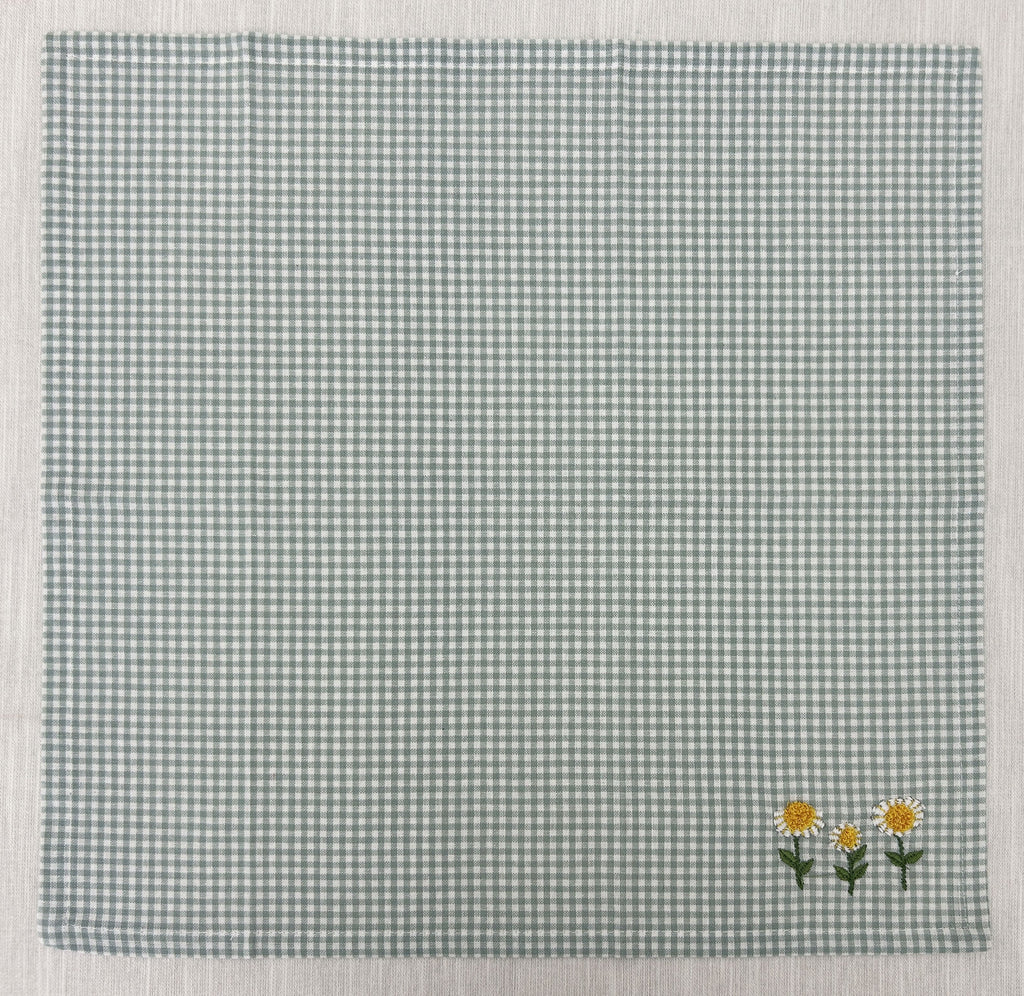 Charming  Embroidered Sunflower Napkin Set Pack Of 4 Pieces