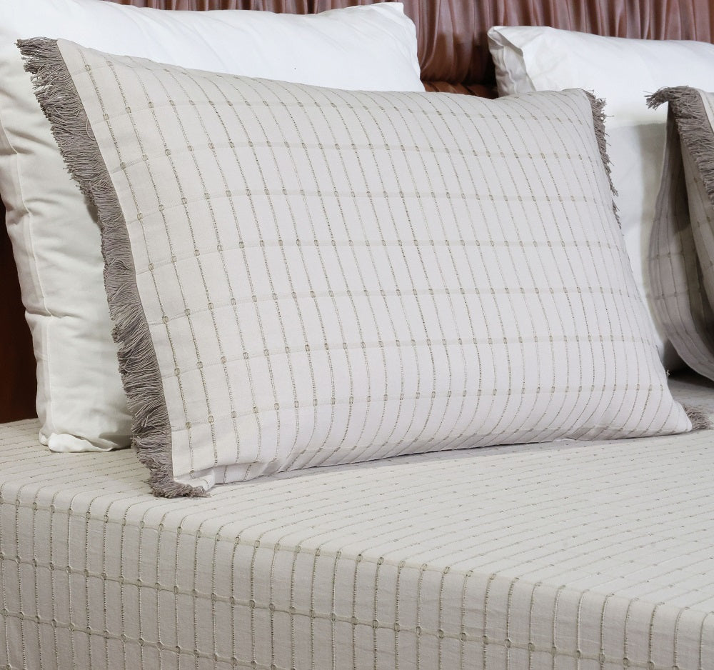 EcruE Luxury Cotton Ribbed Bed Cover
