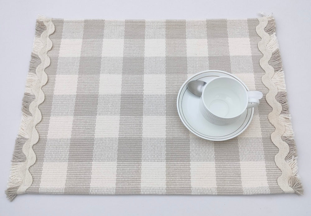 Woven Rib Check Placemat Set Pack Of 2Pieces