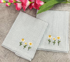 Charming  Embroidered Sunflower Napkin Set Pack Of 4 Pieces