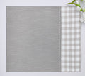Woven Check Placemat With Zig-Zag Embroidery Set Of