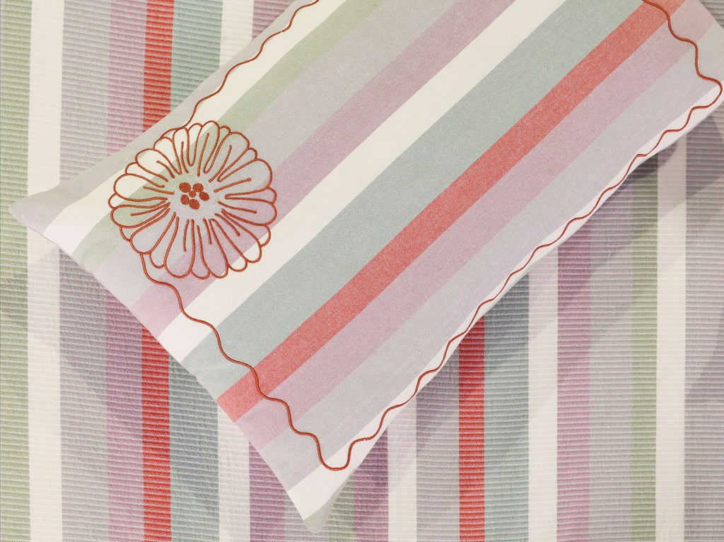 Premium Woven Cotton Stripe Flat Bed Sheet Set