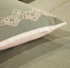 Mini-Gingham & Velvet Trim Bed Sheet Set