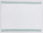 Fleur Golden Bloom Ruffled Embroidered Gingham Placemat Set  of  2Pcs