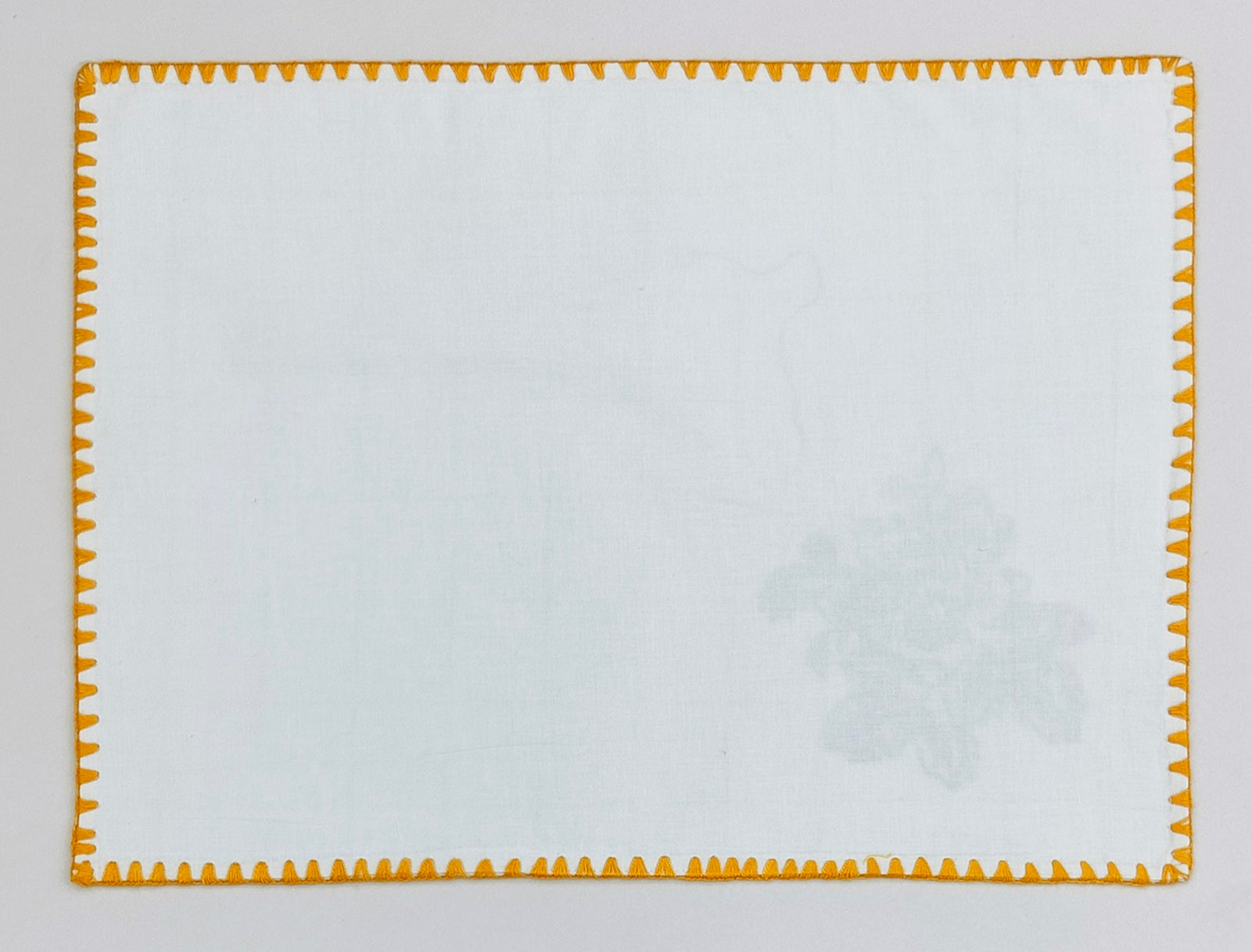 Terracotta Rose Windowpane Embroidered Cotton Placemat Set Pack of 2Pcs