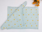 Fleur Golden Bloom Ruffled Embroidered Gingham Placemat Set  of  2Pcs