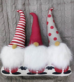 Whimsical Santa/Gnome Trio Character Pillow