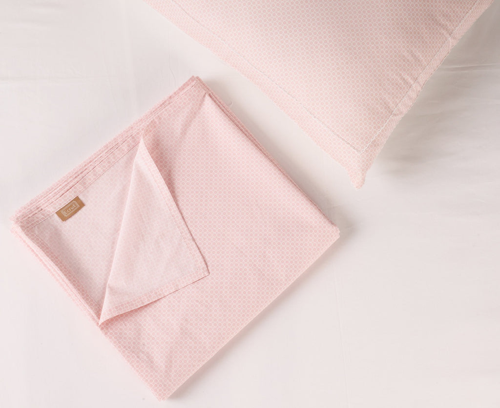 Luxury Blush Petal 200TC Cotton Printed Bed Sheet Set