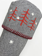 Rustic Forest Embroidered Christmas Stocking