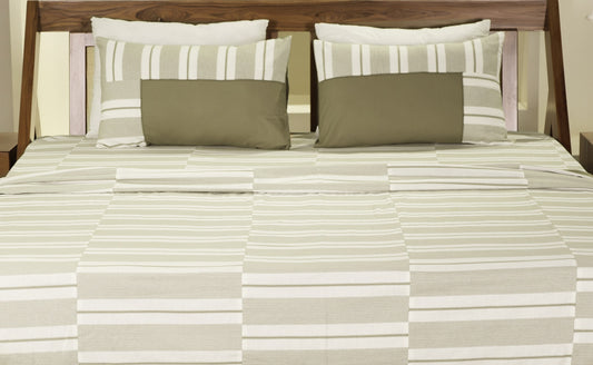 Heritage Stripe Patchwork Bed Cover Set Size 100x106