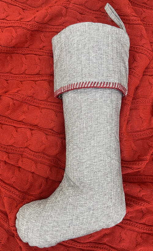 Rustic Forest Embroidered Christmas Stocking