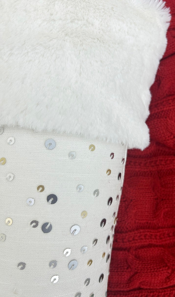 Sequin Embroidered Christmas Stocking