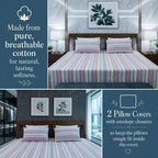 Premium Woven Striped Bed Sheet Set