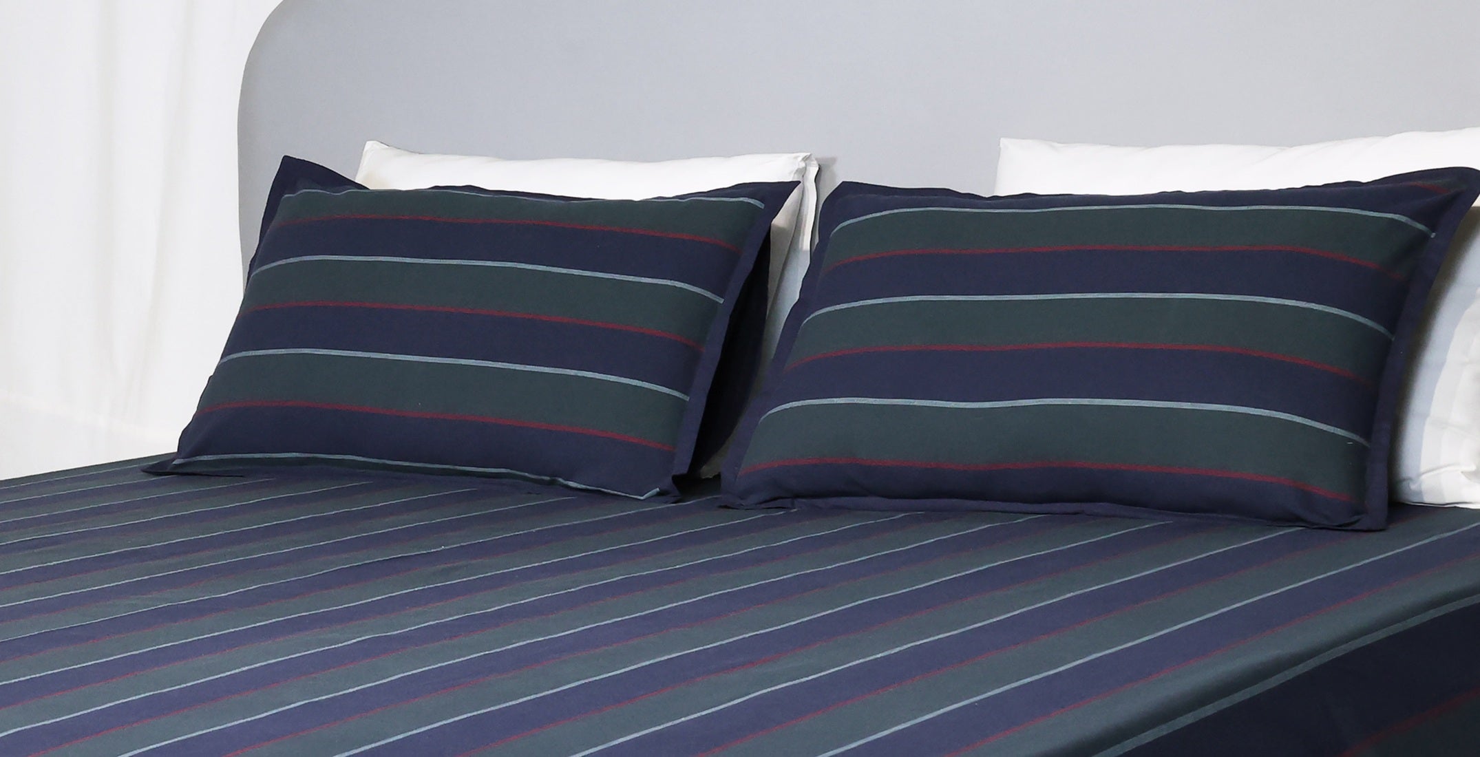 Designer Woven Dobby Stripe Bed Sheet Set