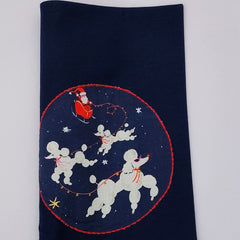 Novelty Christmas Poodle Sleigh Placemat