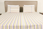 Shoreline Woven Cotton Striped Flat Bed Sheet Set
