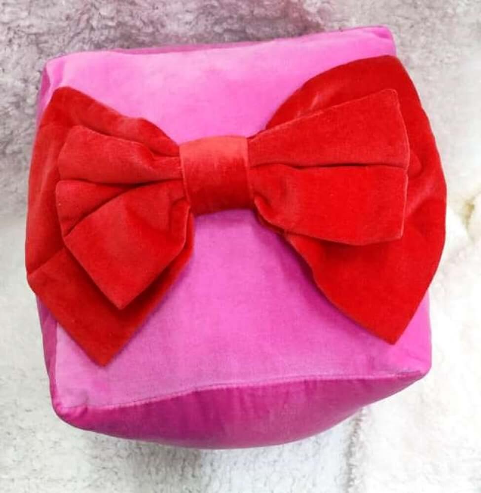 Luxurious Velvet Christmas Gift Box Pillow