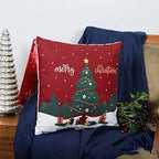 EcruE Luxury Christmas Tree Printed Cushion – Festive Holiday Decor (16x16") | Elegant Home Décor Accent